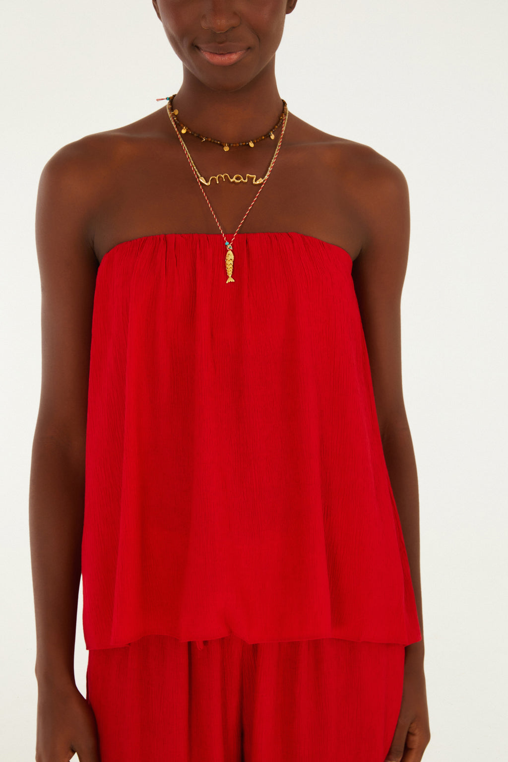 Blusa Sin Tirantes Textura