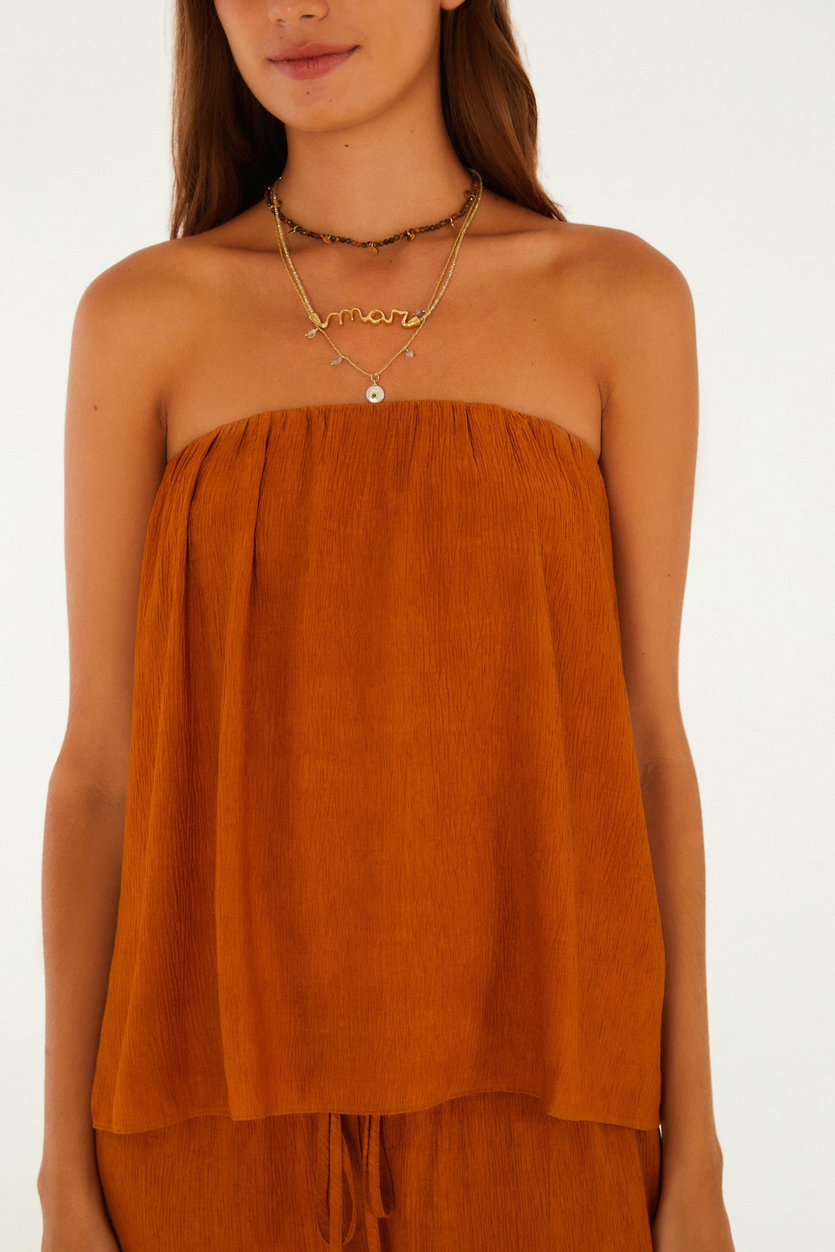 Blusa Sin Tirantes Textura