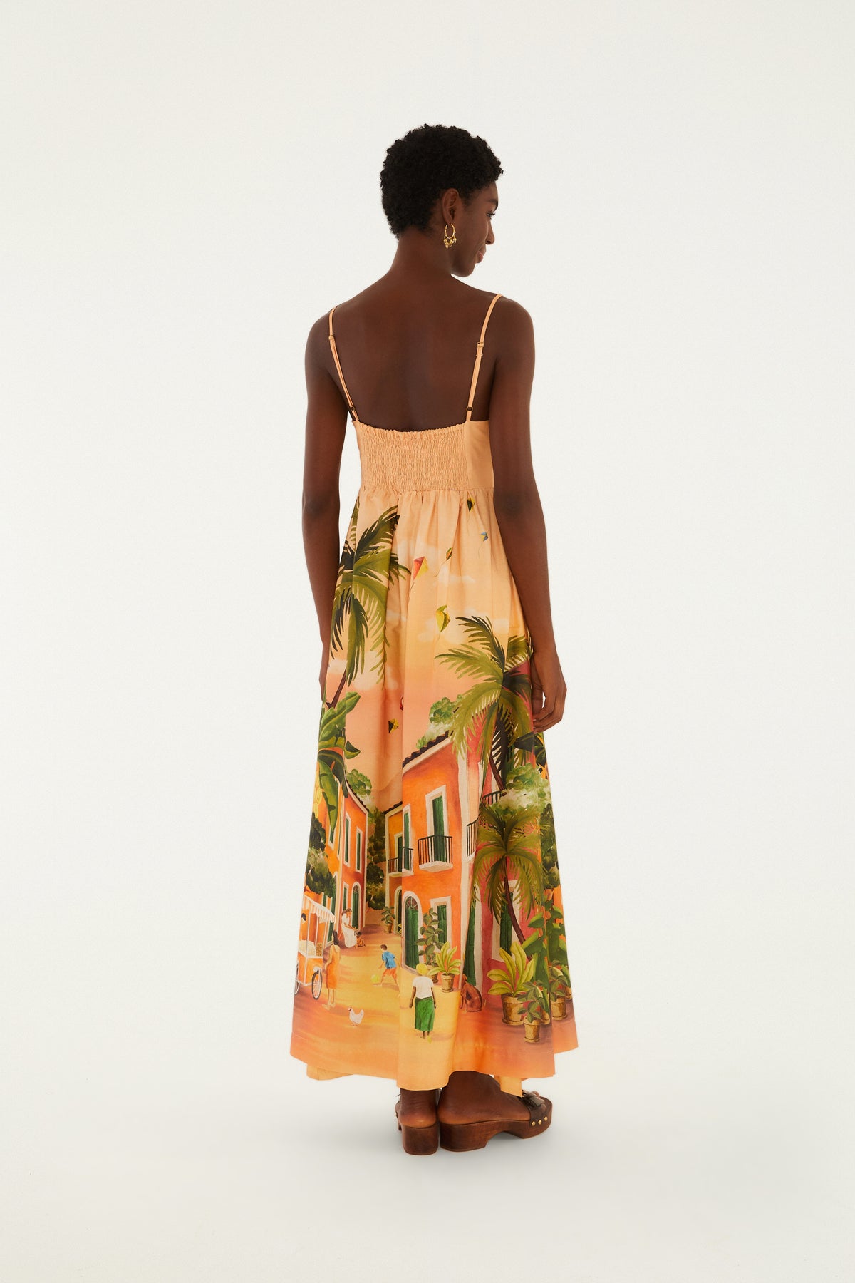 Vestido Largo Tirantes Estampado Vila Rio