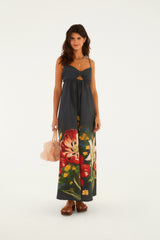 Vestido Largo Tirante Estampado Floral Belo
