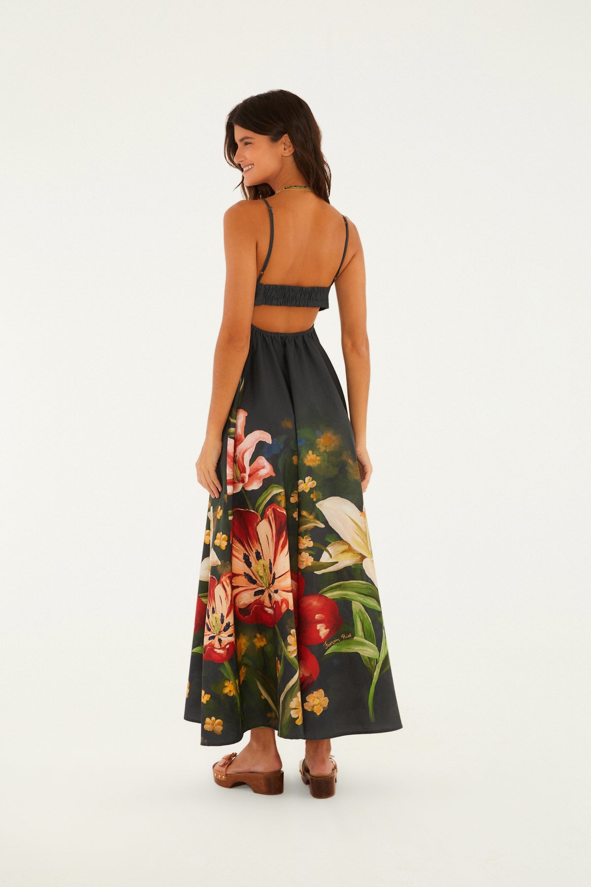 Vestido Largo Tirante Estampado Floral Belo