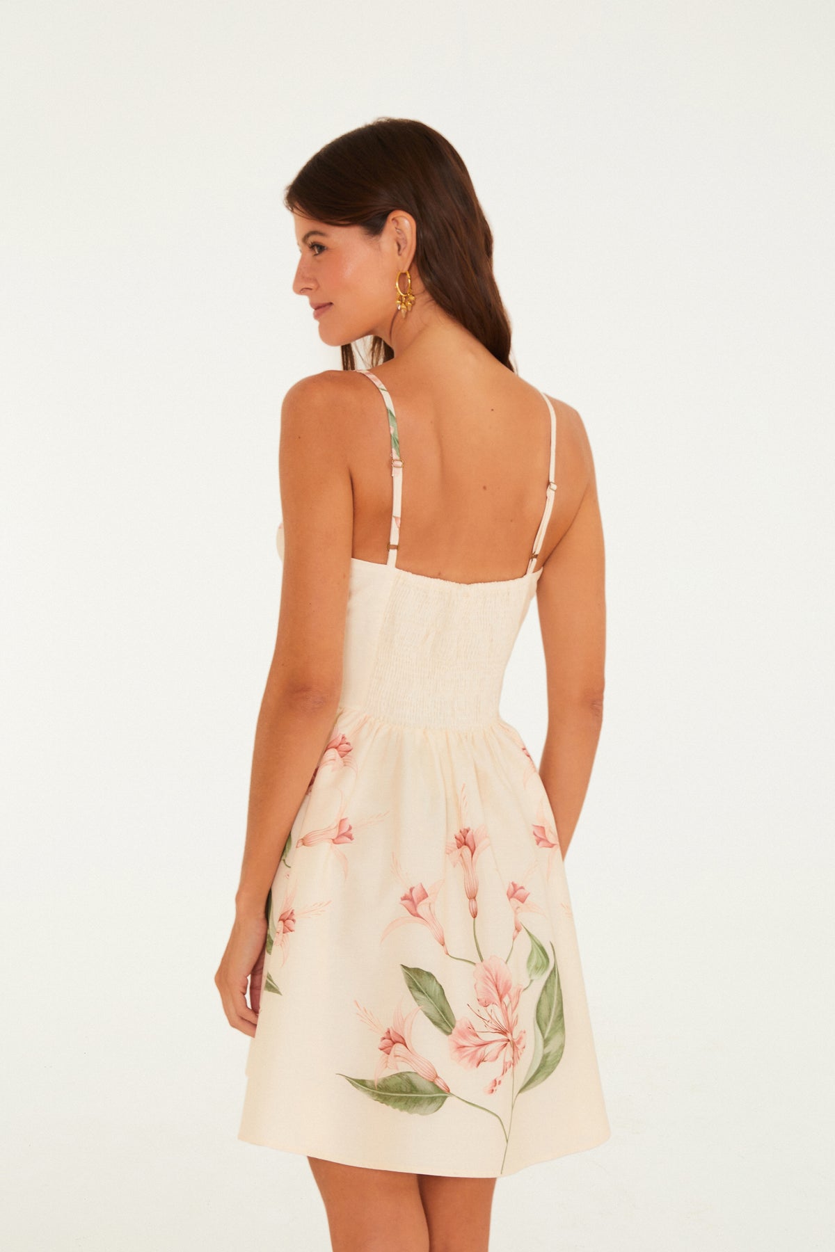 Vestido Corto Tirante Estampado Brinco De Princesa