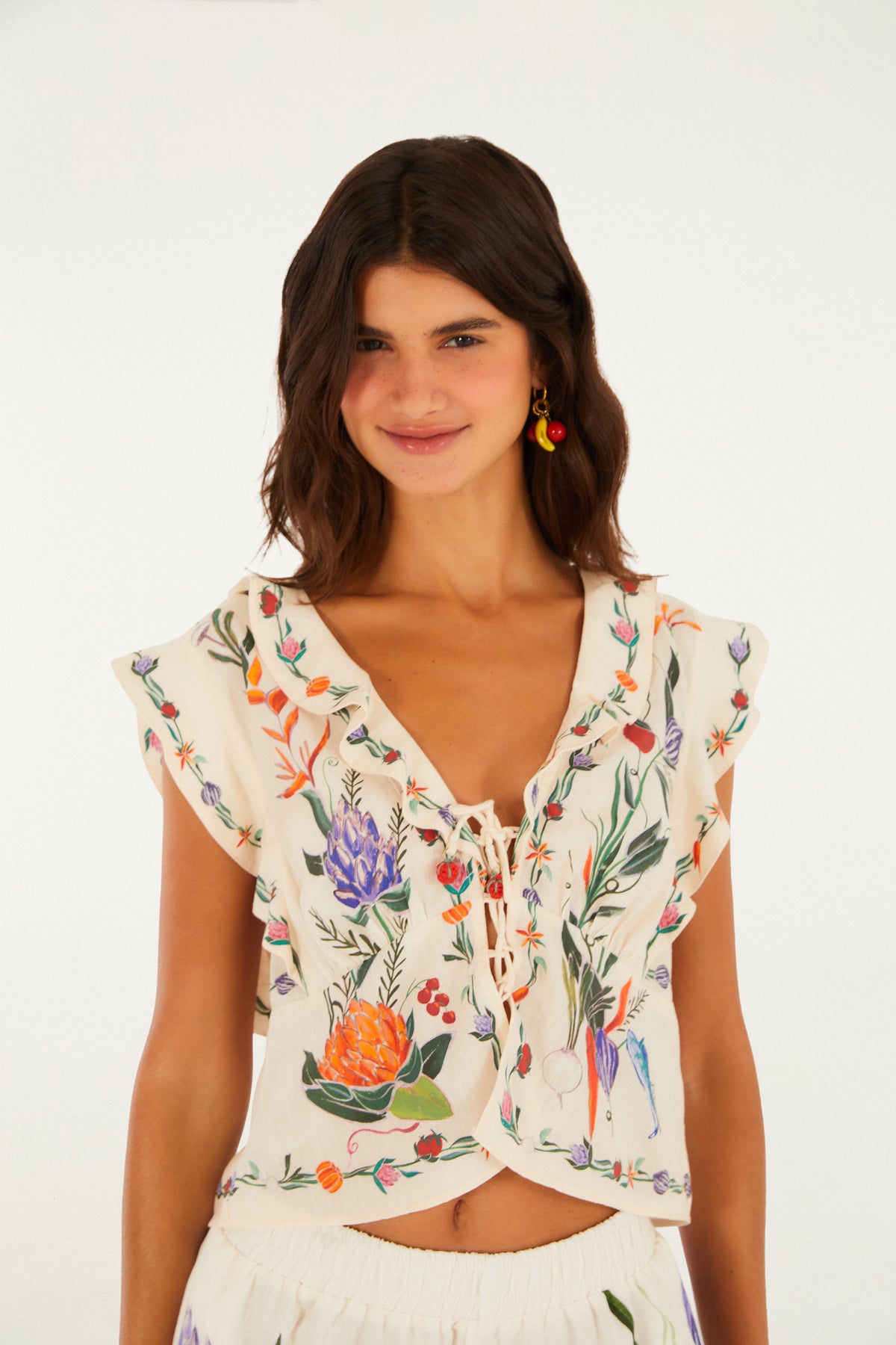 Blusa Estampada Feira De Legumes