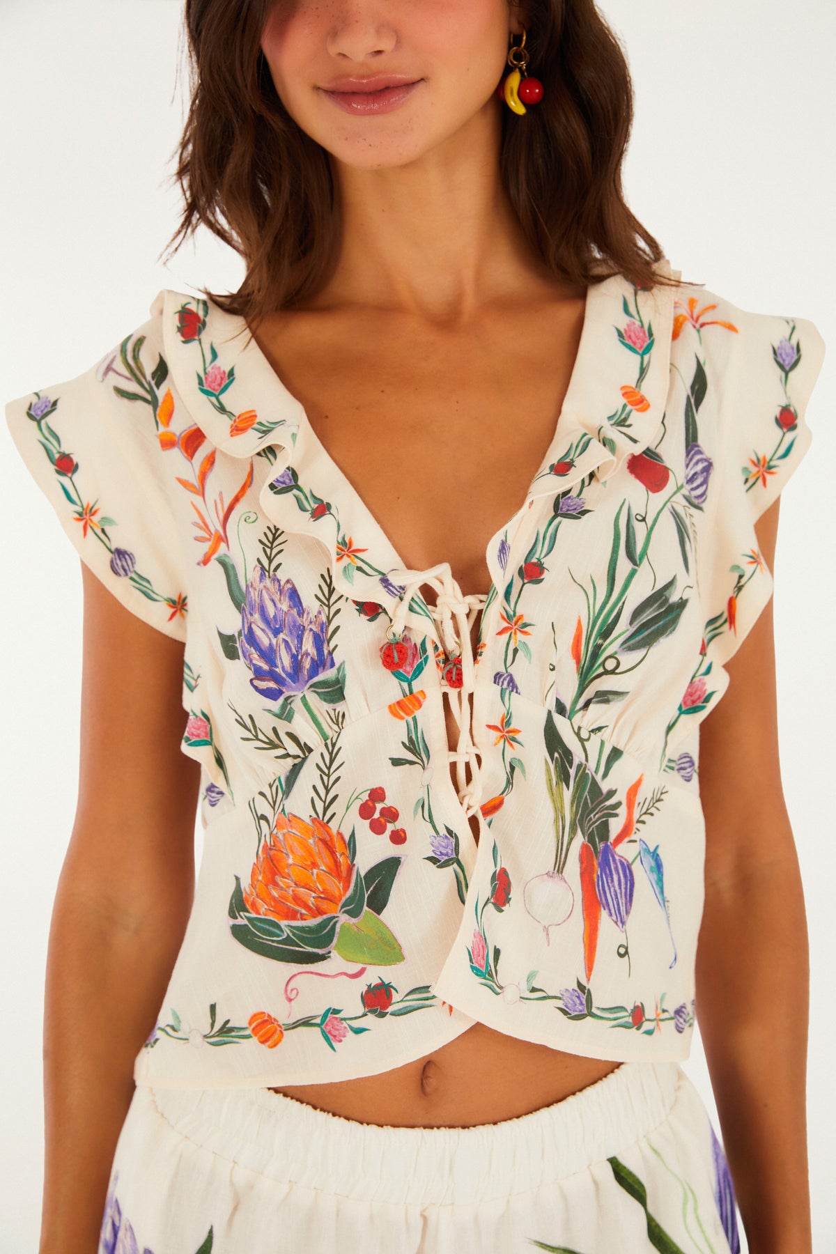 Blusa Estampada Feira De Legumes