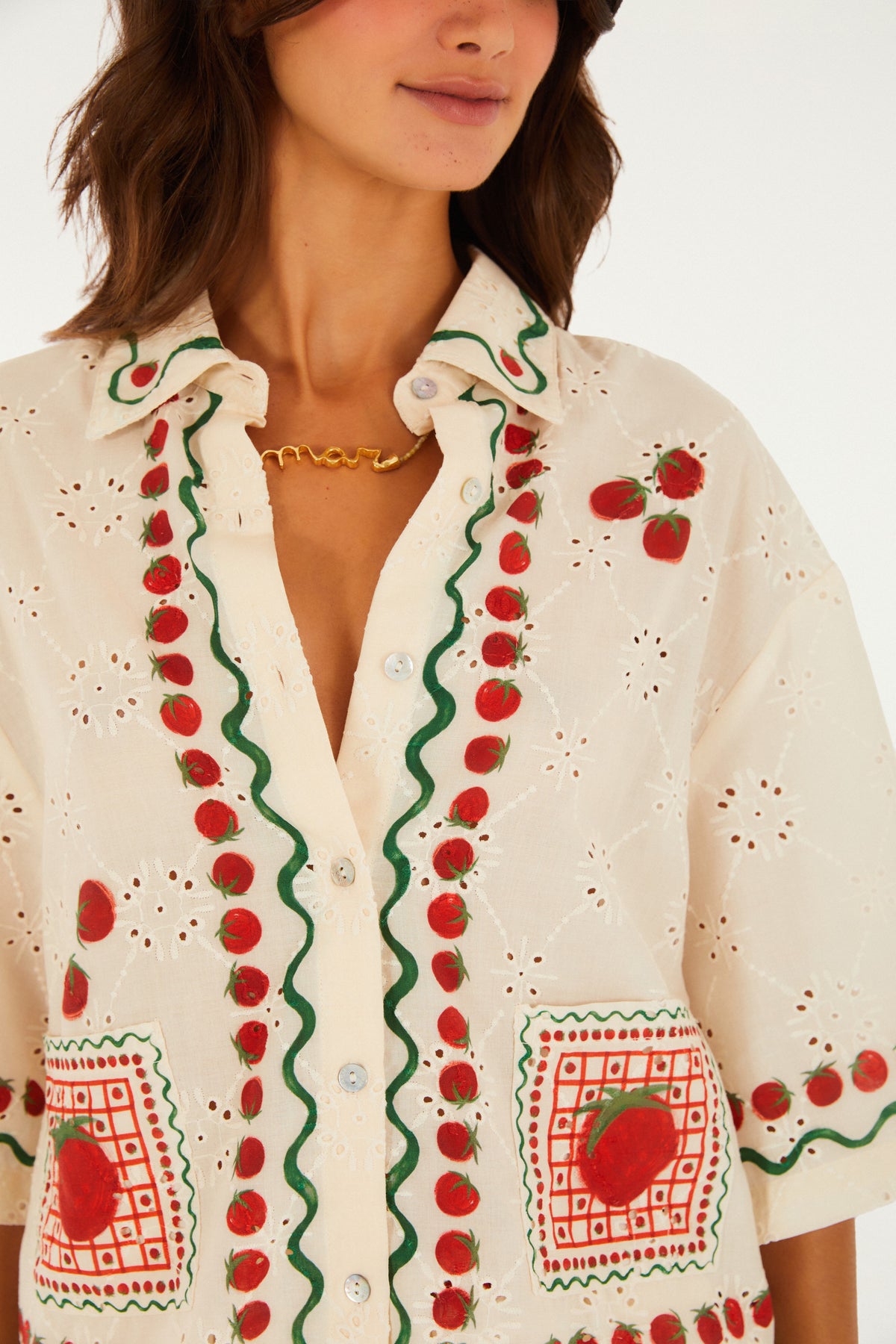 Camisa Estampada Lenço Tomatinhos