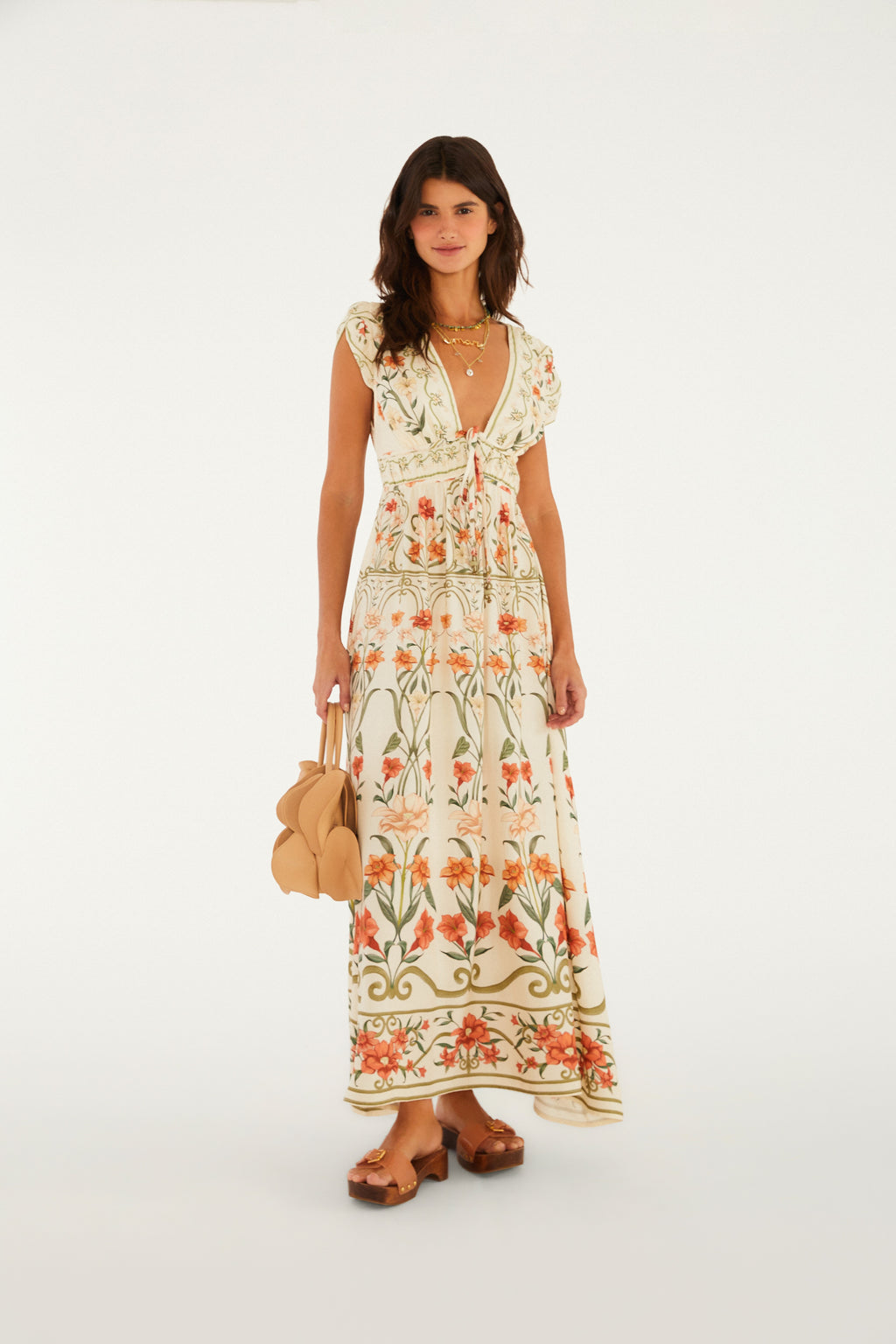 Vestido Midi Estampado Recanto De Flor