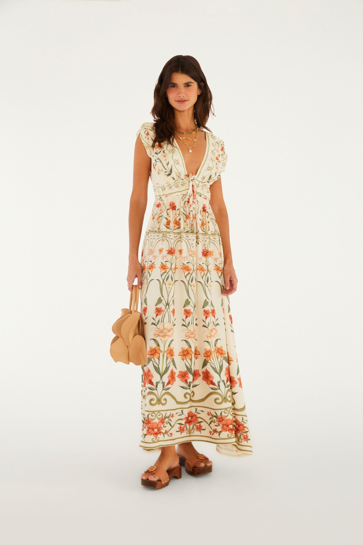 Vestido Midi Estampado Recanto De Flor