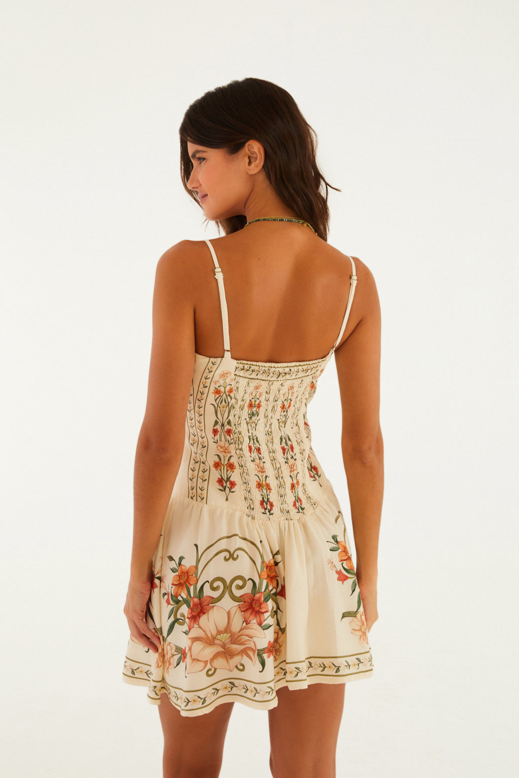 Vestido Corto Tirante Estampado Recanto De Flor