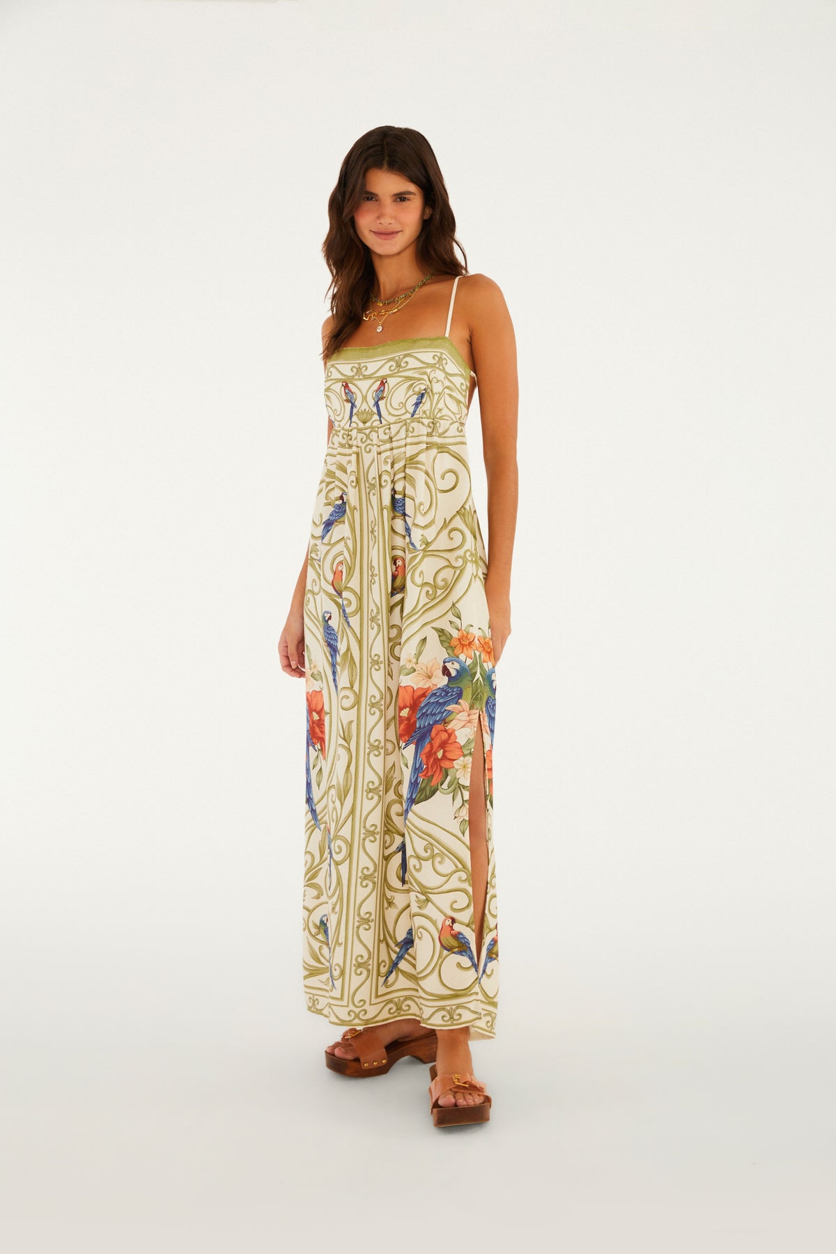 Vestido Cropped Estampado Arabesco Tropical