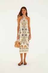 Vestido Midi Estampado Flor Do Deserto