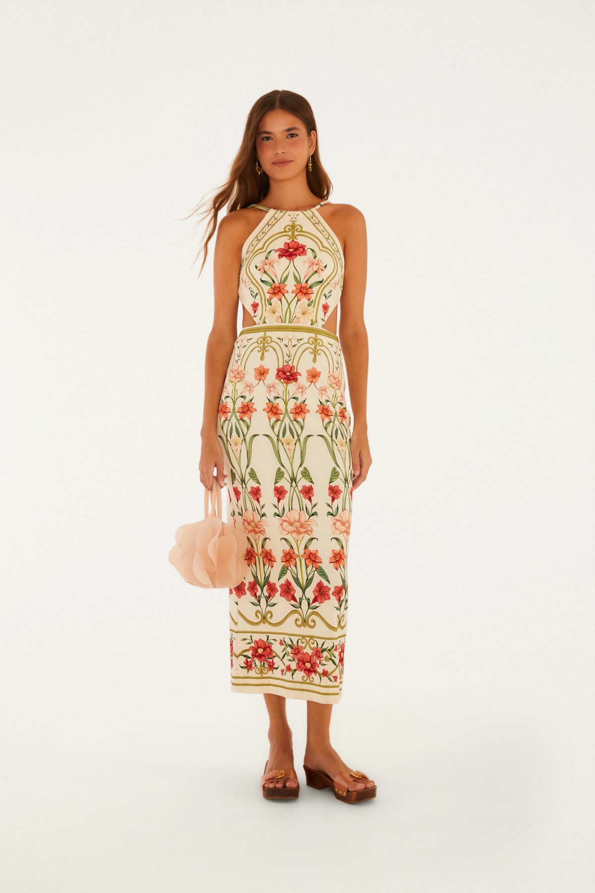 Vestido Midi Estampado Recanto De Flor