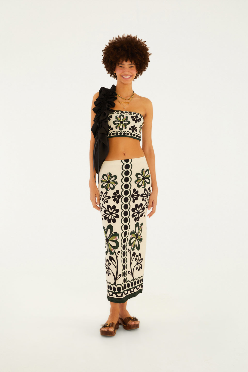 Falda Midi Estampada Florara