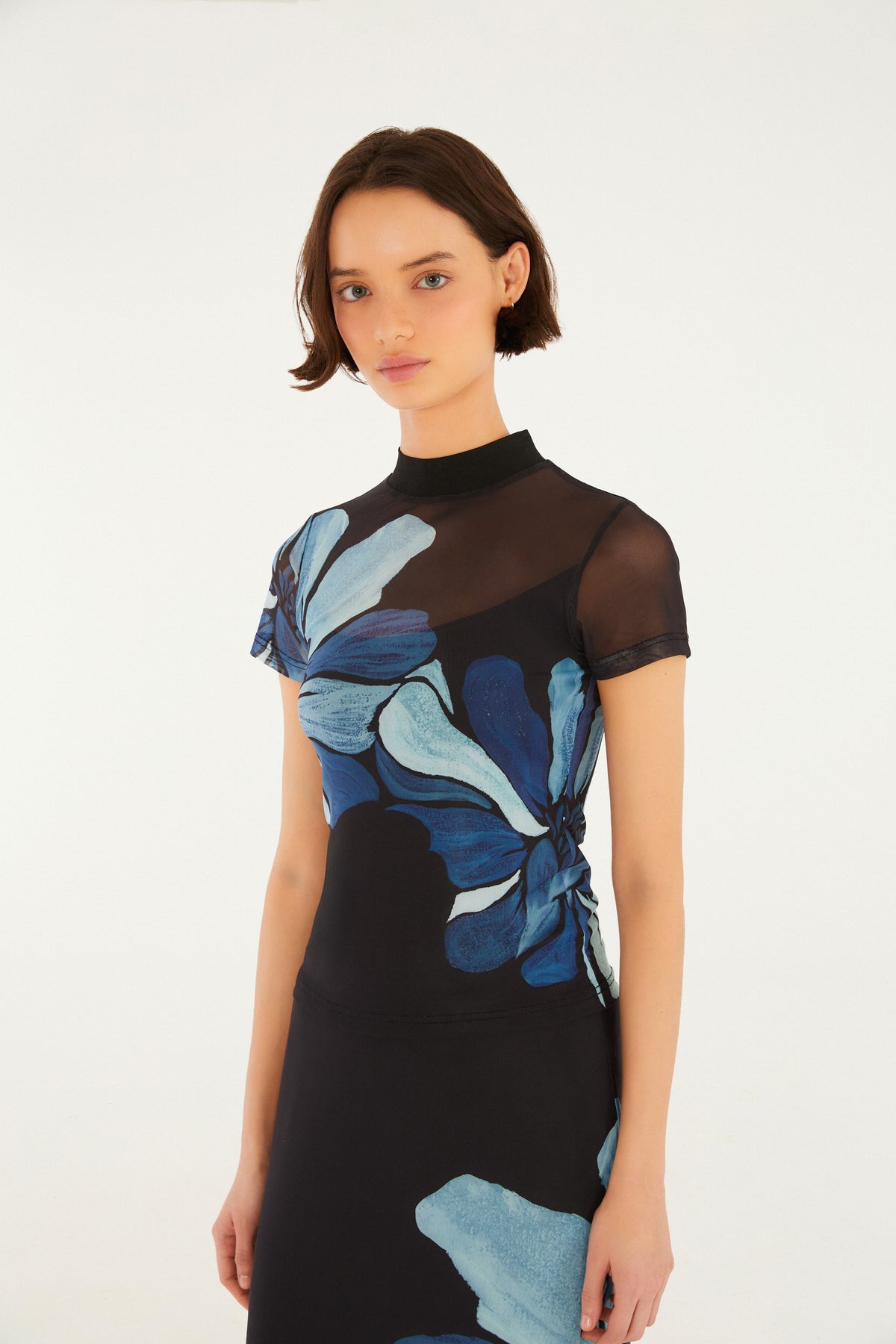 Blusa Tul Estampada Jardim De Amora