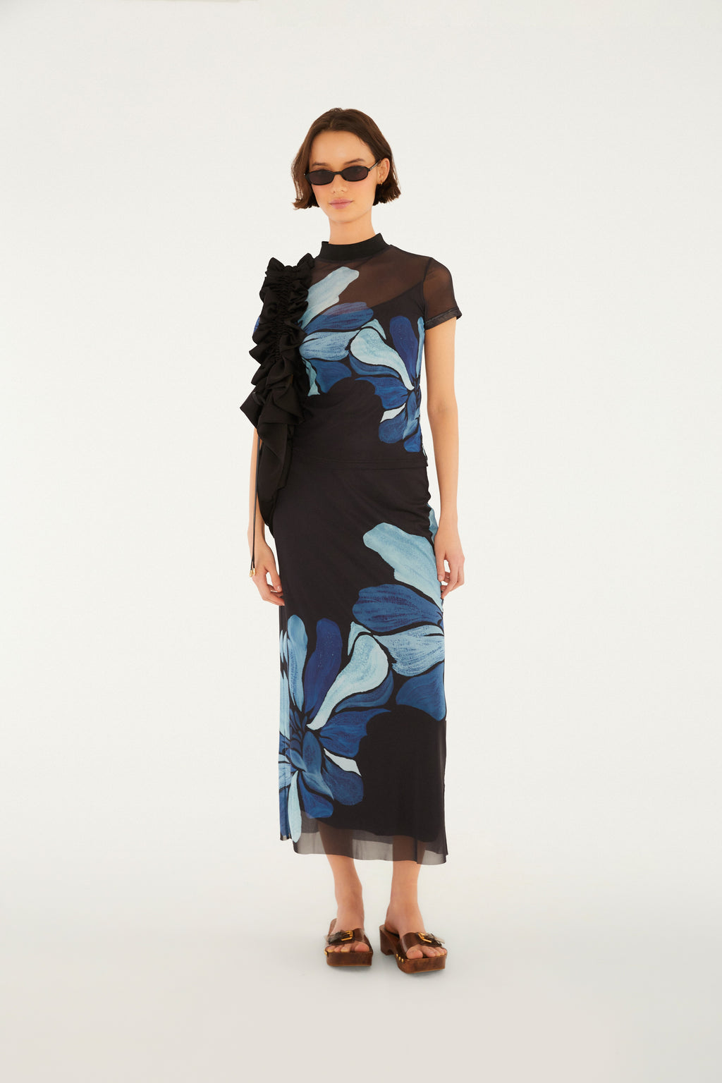Blusa Tul Estampada Jardim De Amora