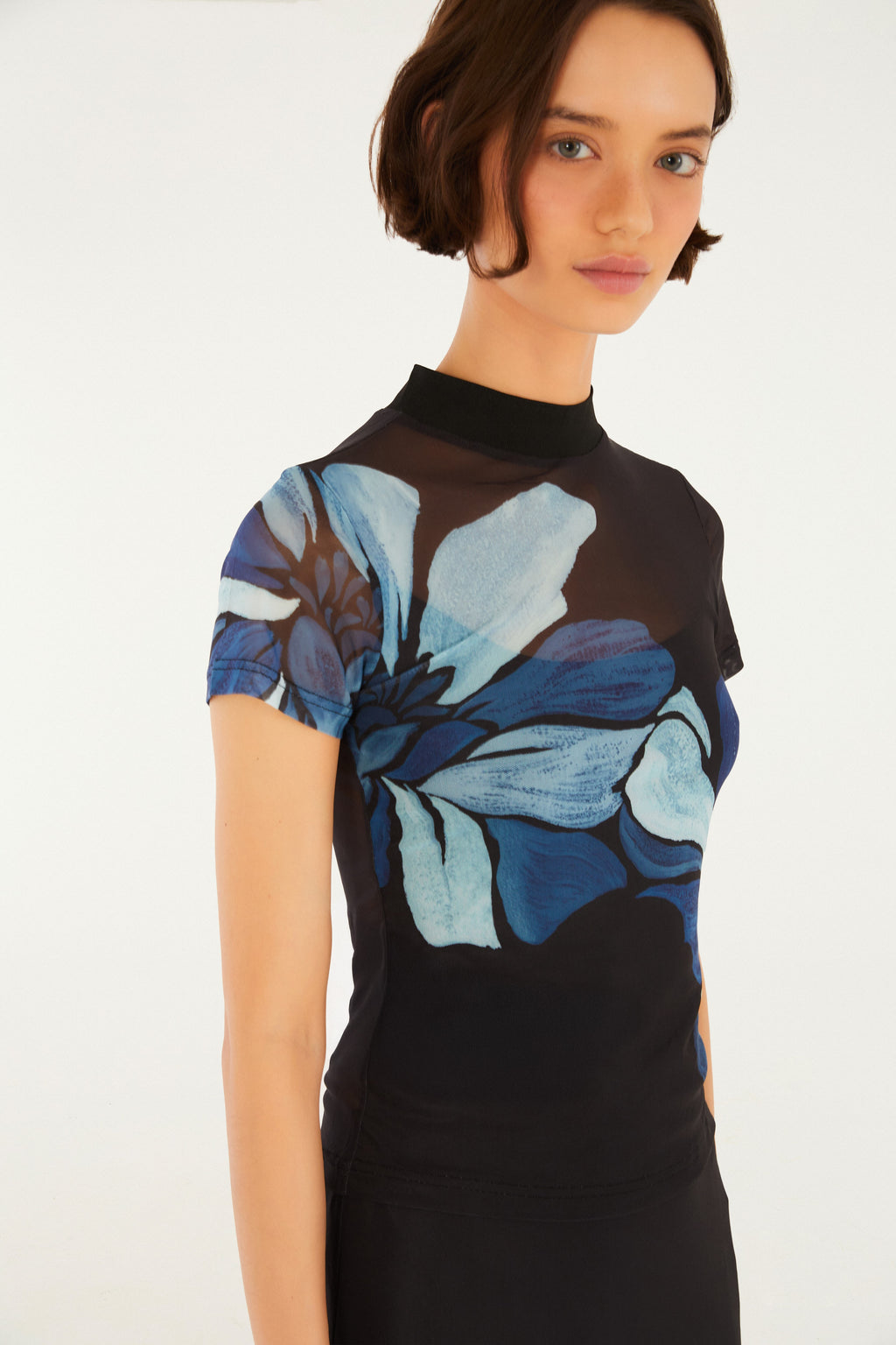 Blusa Tul Estampada Jardim De Amora