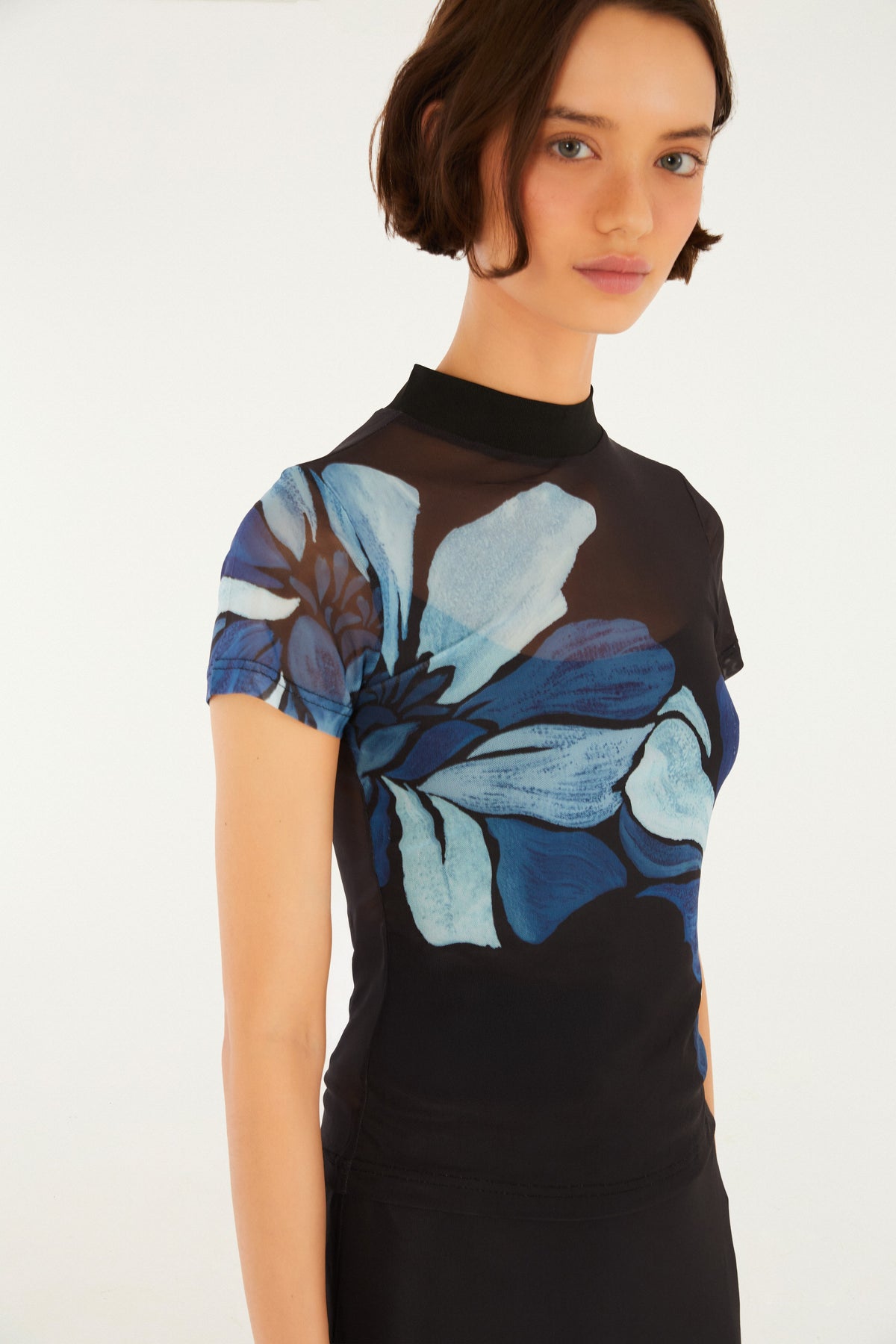 Blusa Tul Estampada Jardim De Amora