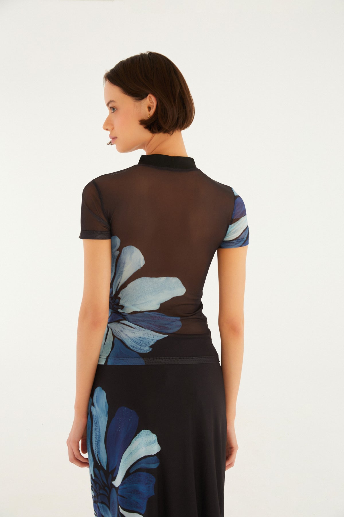 Blusa Tul Estampada Jardim De Amora