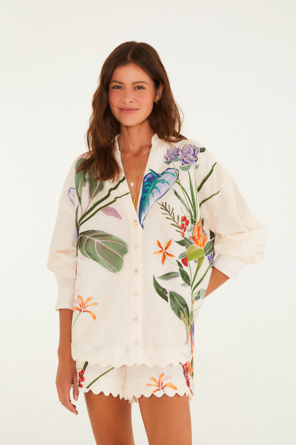 Camisa Estampada Horta Tropical