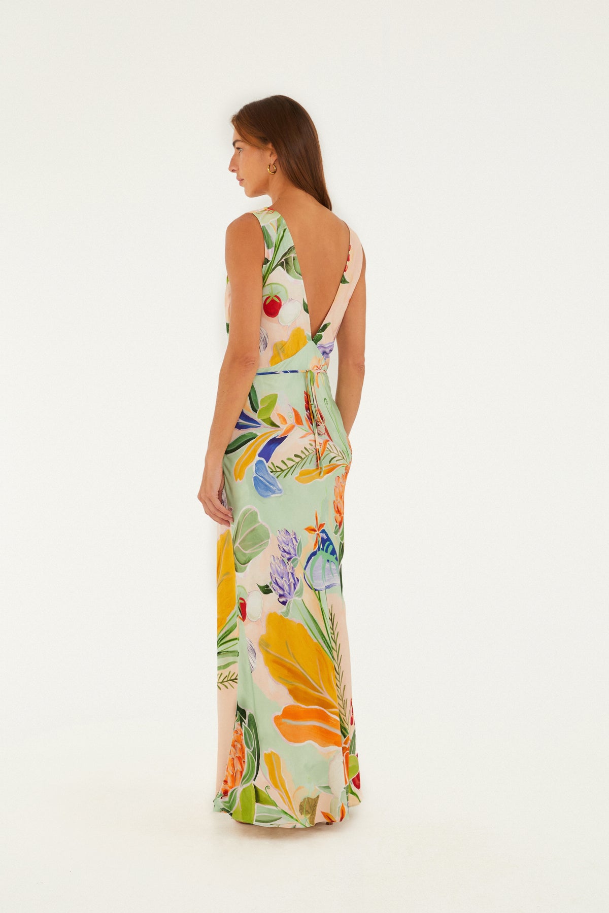 Vestido Cropped Estampado Legumes Pintados