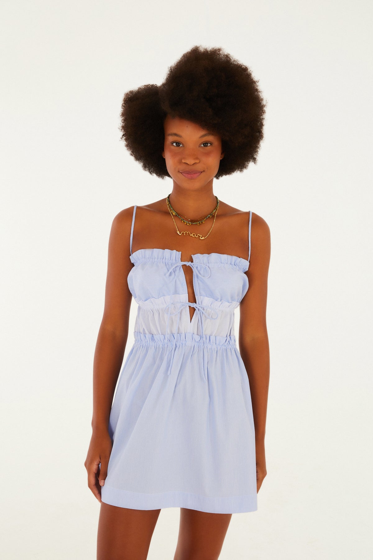 Vestido Con Amarre Rayas