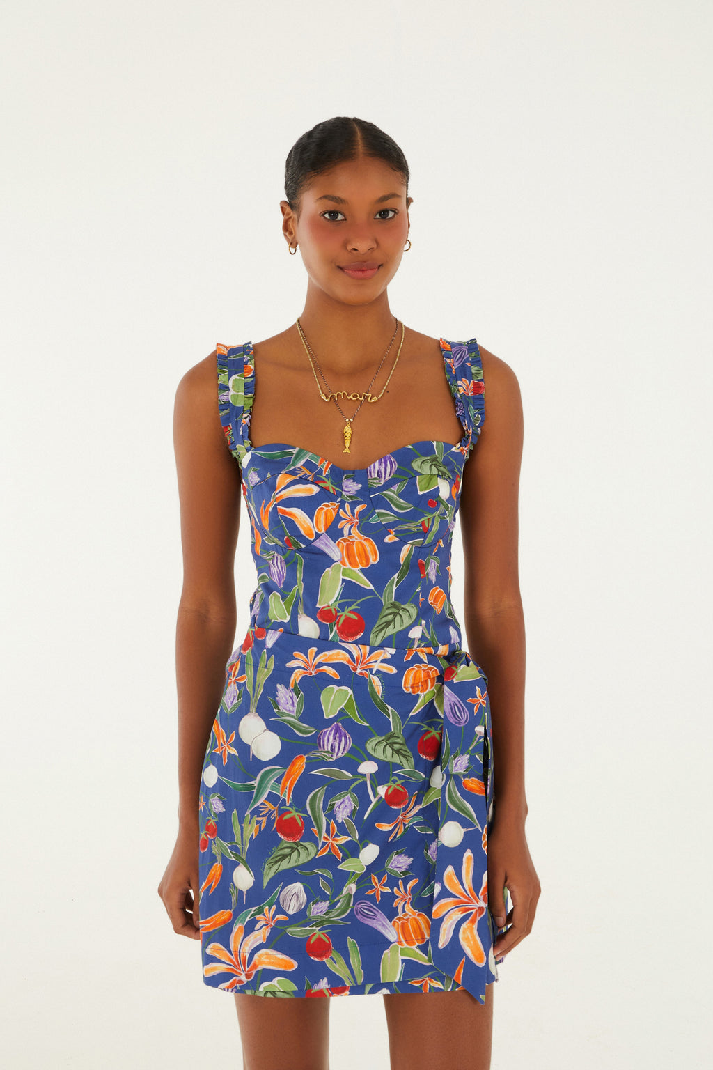 Vestido Corto Estampado Legumes