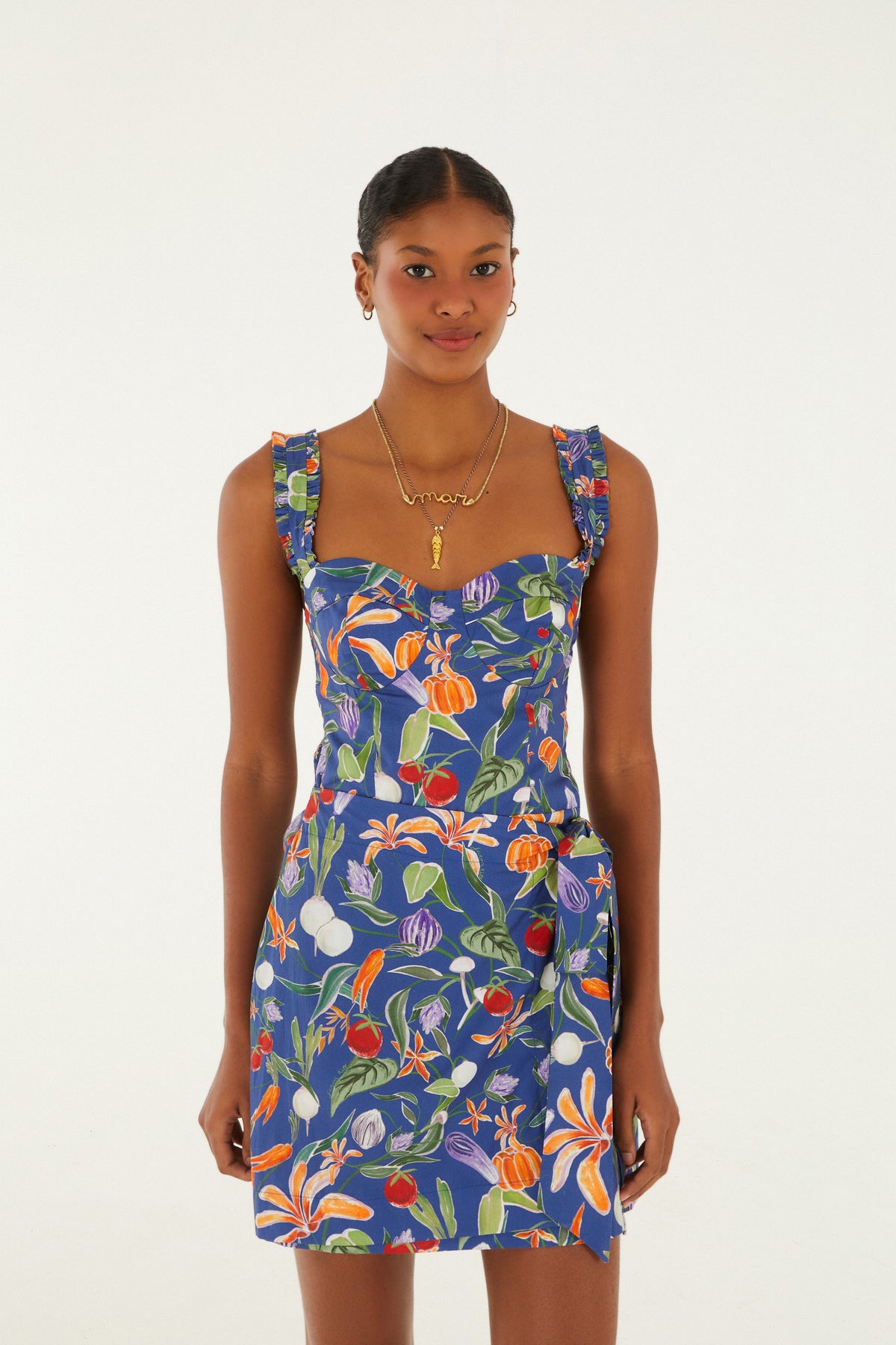 Vestido Corto Estampado Legumes