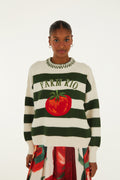 Saco Tejido Rayas Tomate