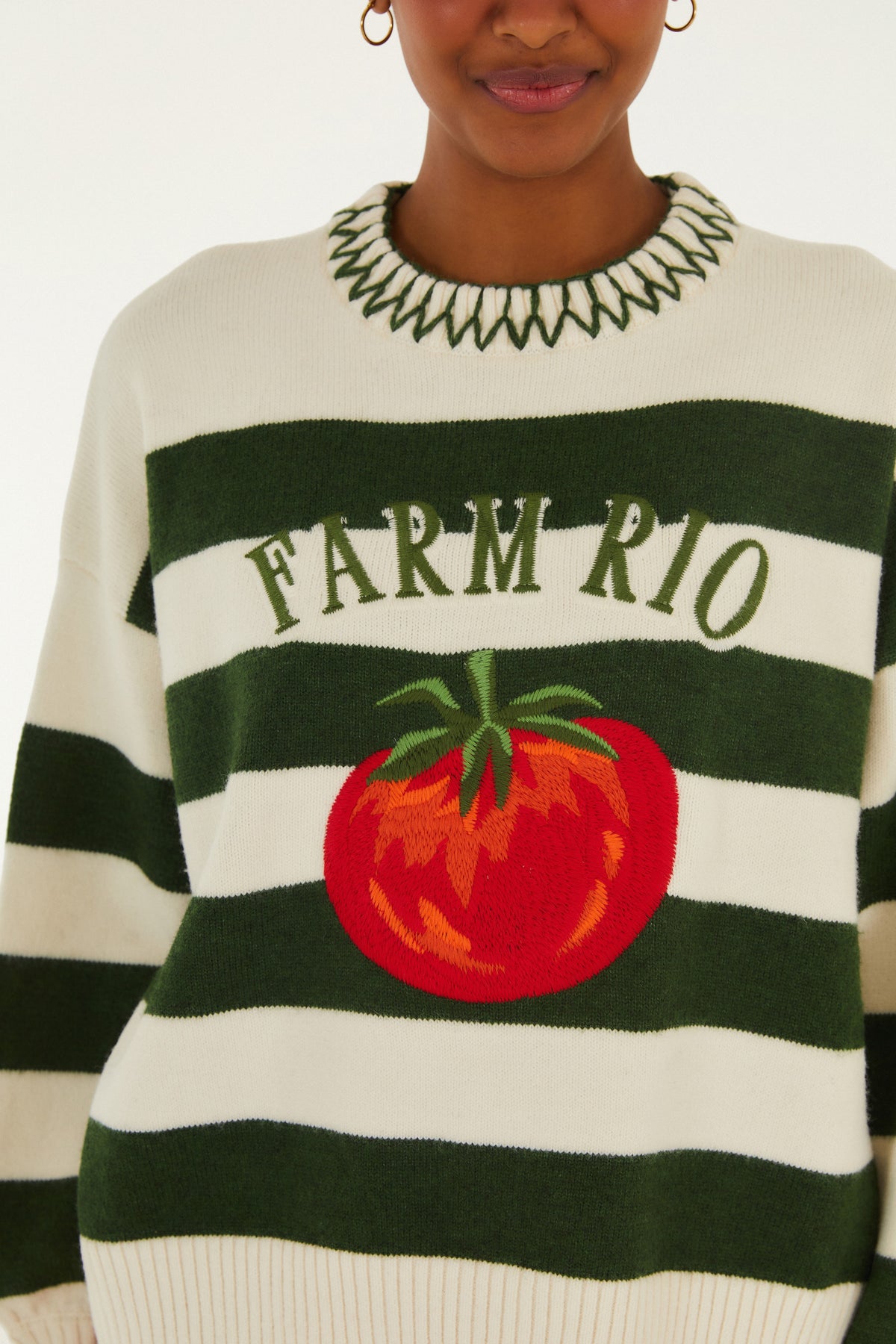 Saco Tejido Rayas Tomate