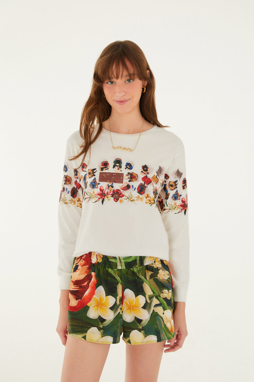 Short Estampado Sonho De Flor
