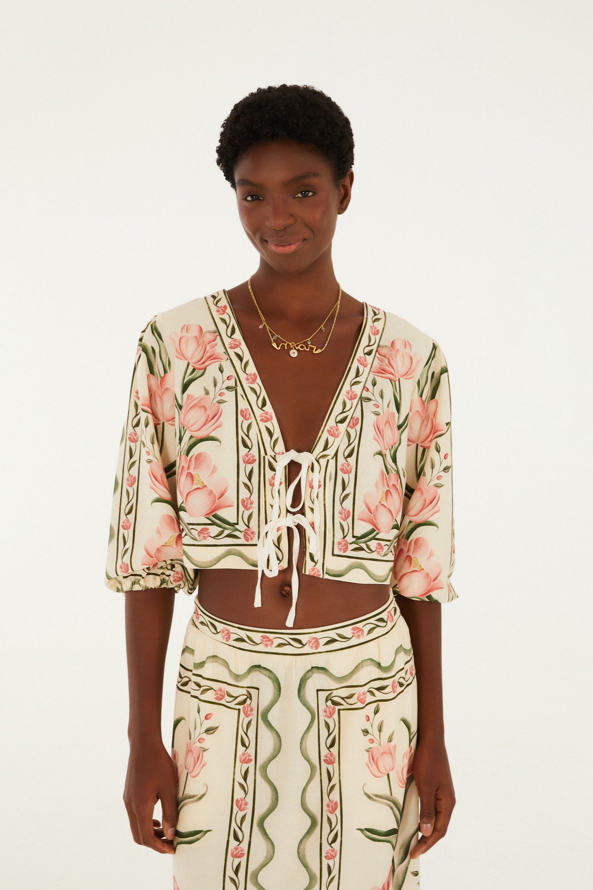 Blusa Estampada Sonho De Tulipas