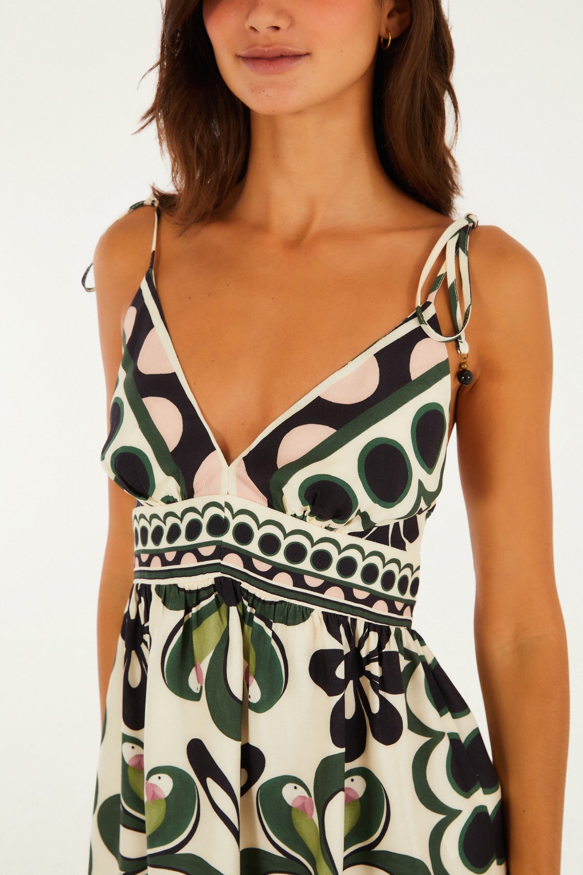 Vestido Corto Tirante Estampado Florara