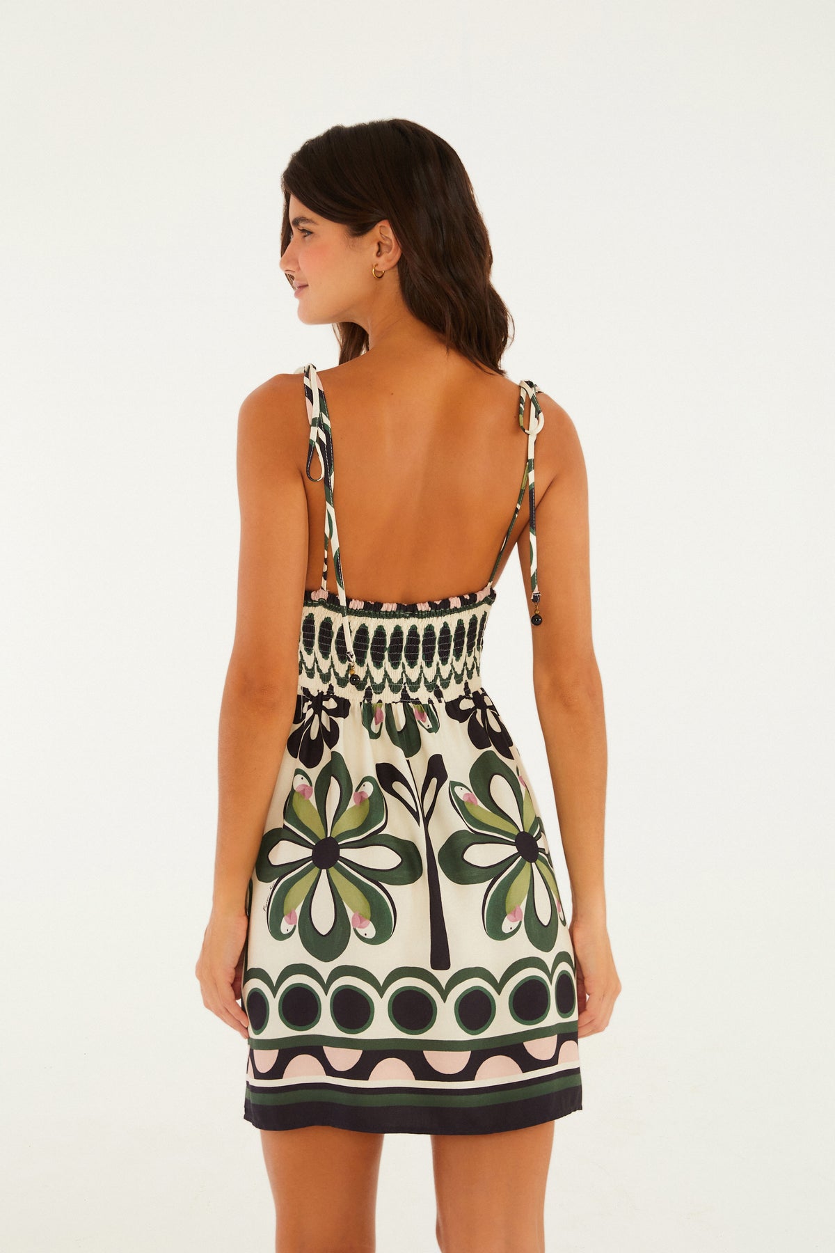 Vestido Corto Tirante Estampado Florara