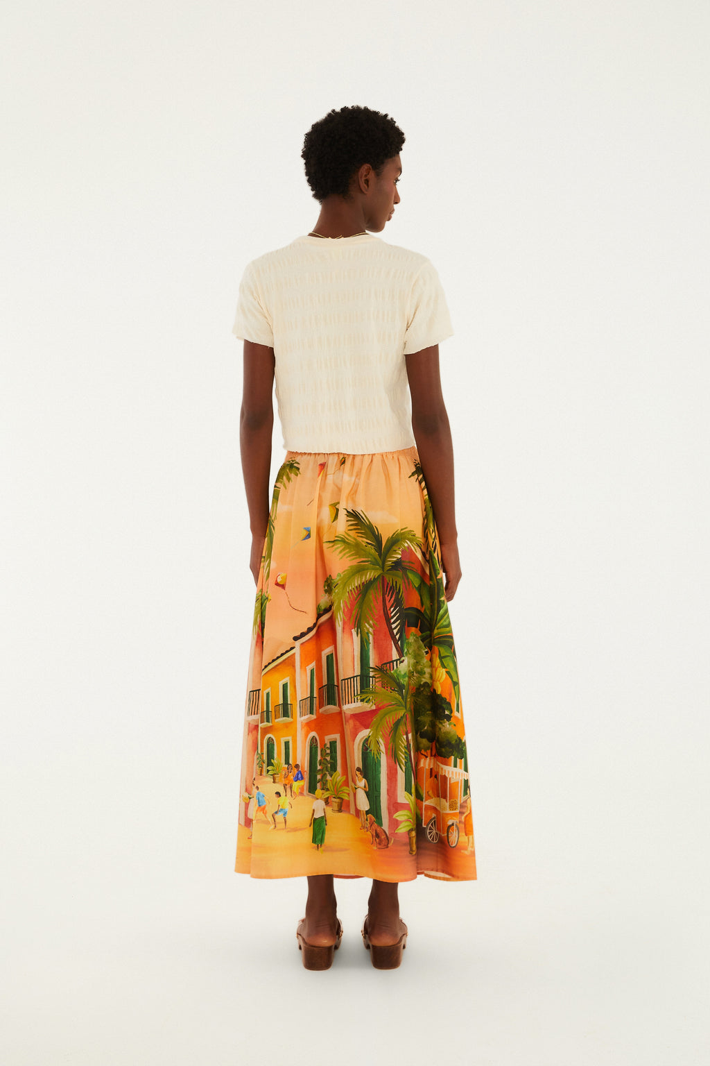 Falda Cropped Estampada Vila Rio