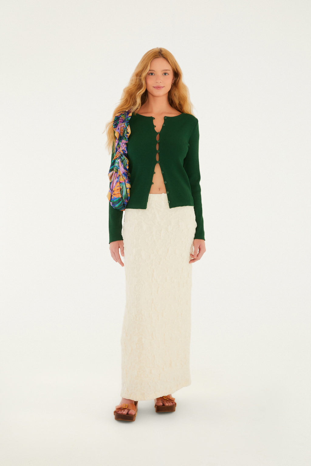Falda Recta Cropped Textura