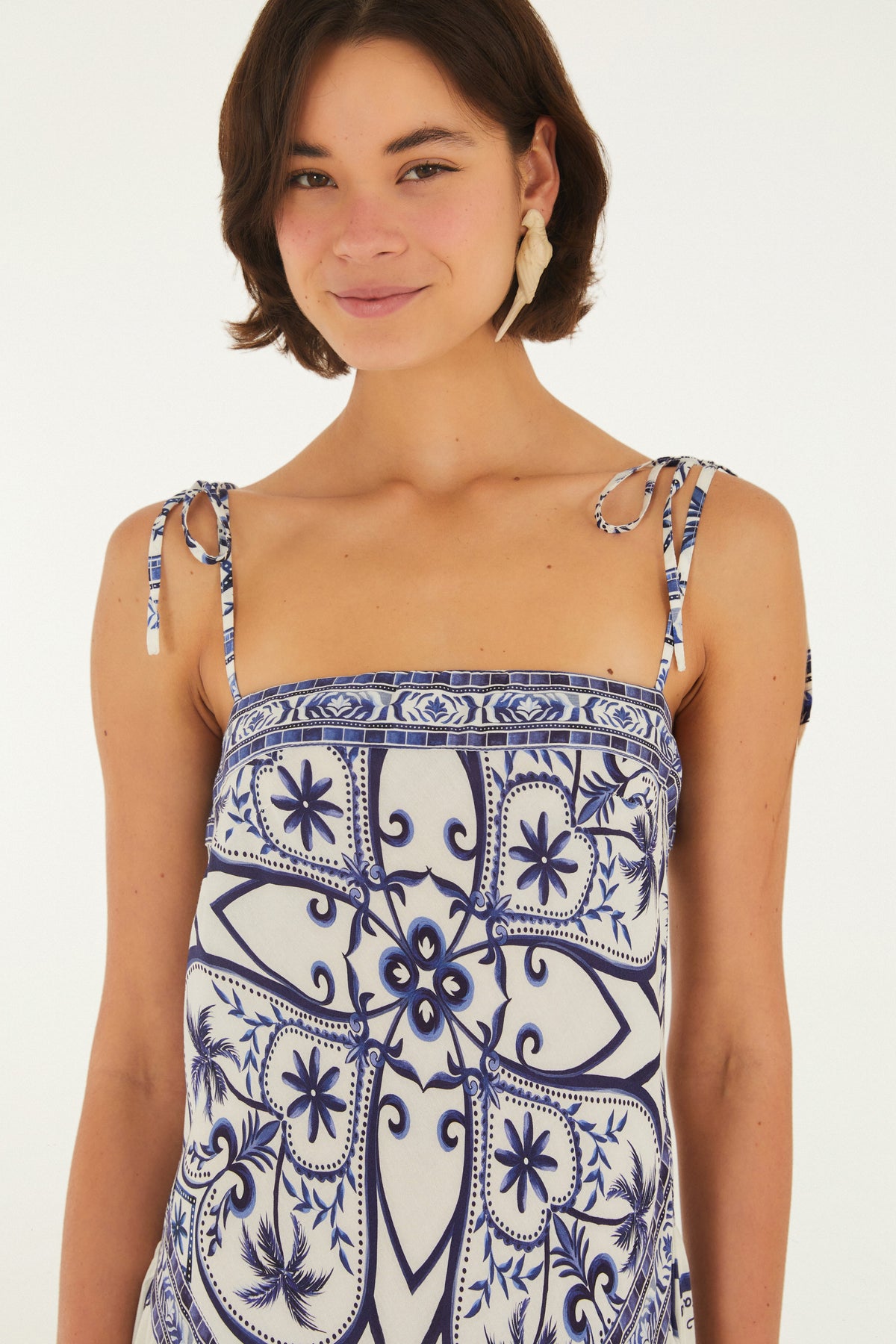 Vestido Largo Tirante Estampado Lenço Maravilha