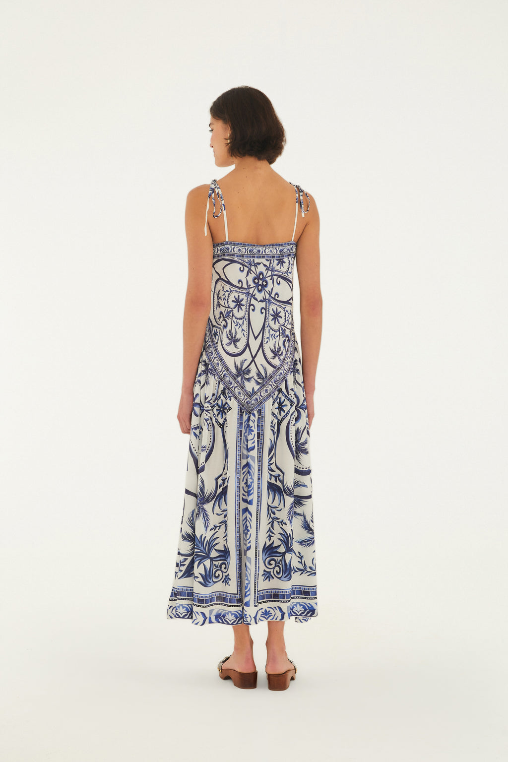 Vestido Largo Tirante Estampado Lenço Maravilha