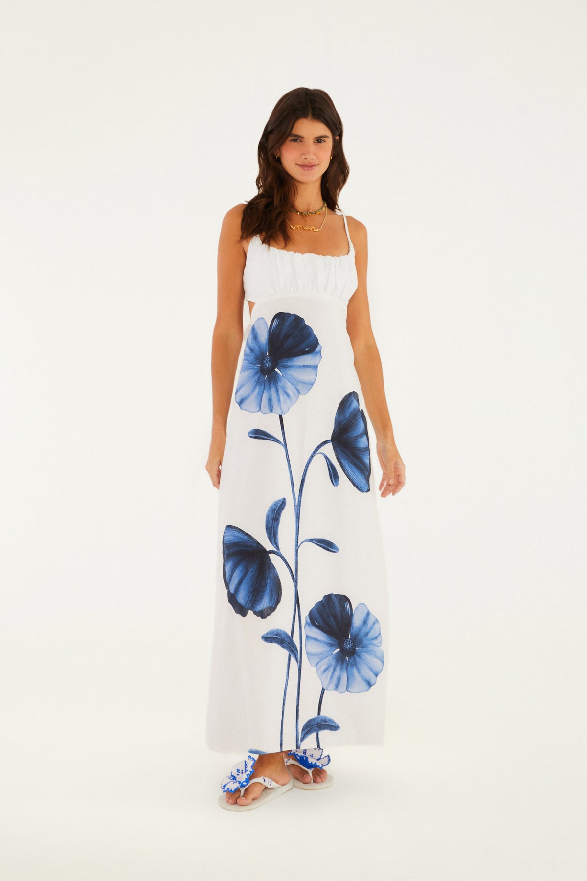 Vestido Largo Tirante Estampado Ciana