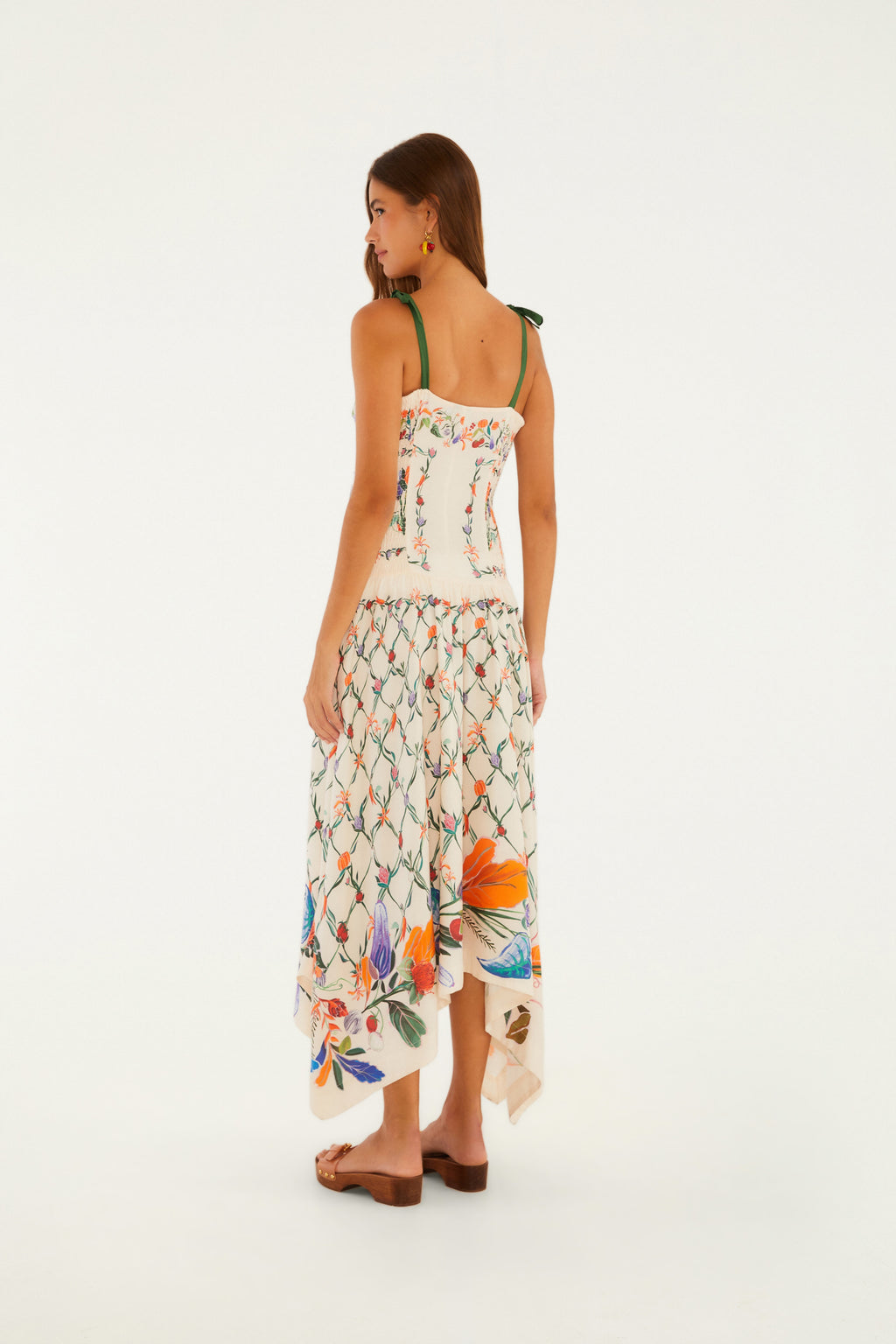 Vestido Puntas Estampado Feira De Legumes
