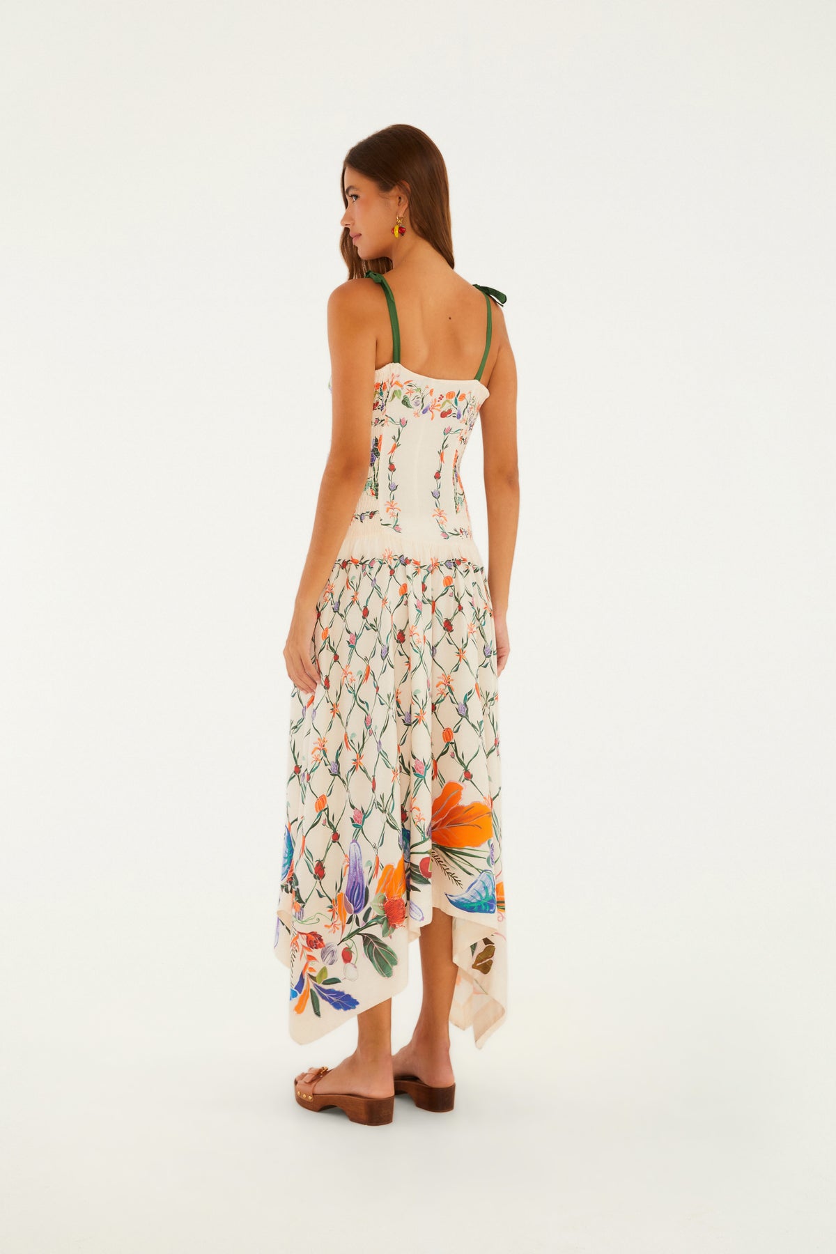 Vestido Puntas Estampado Feira De Legumes