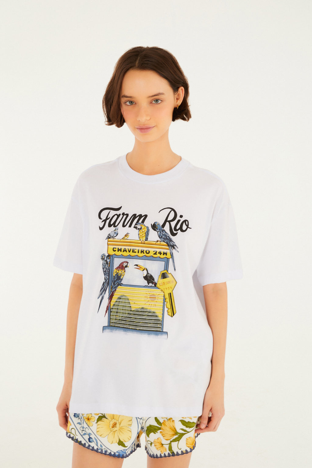 Camiseta Media Chaveiro Farm Rio