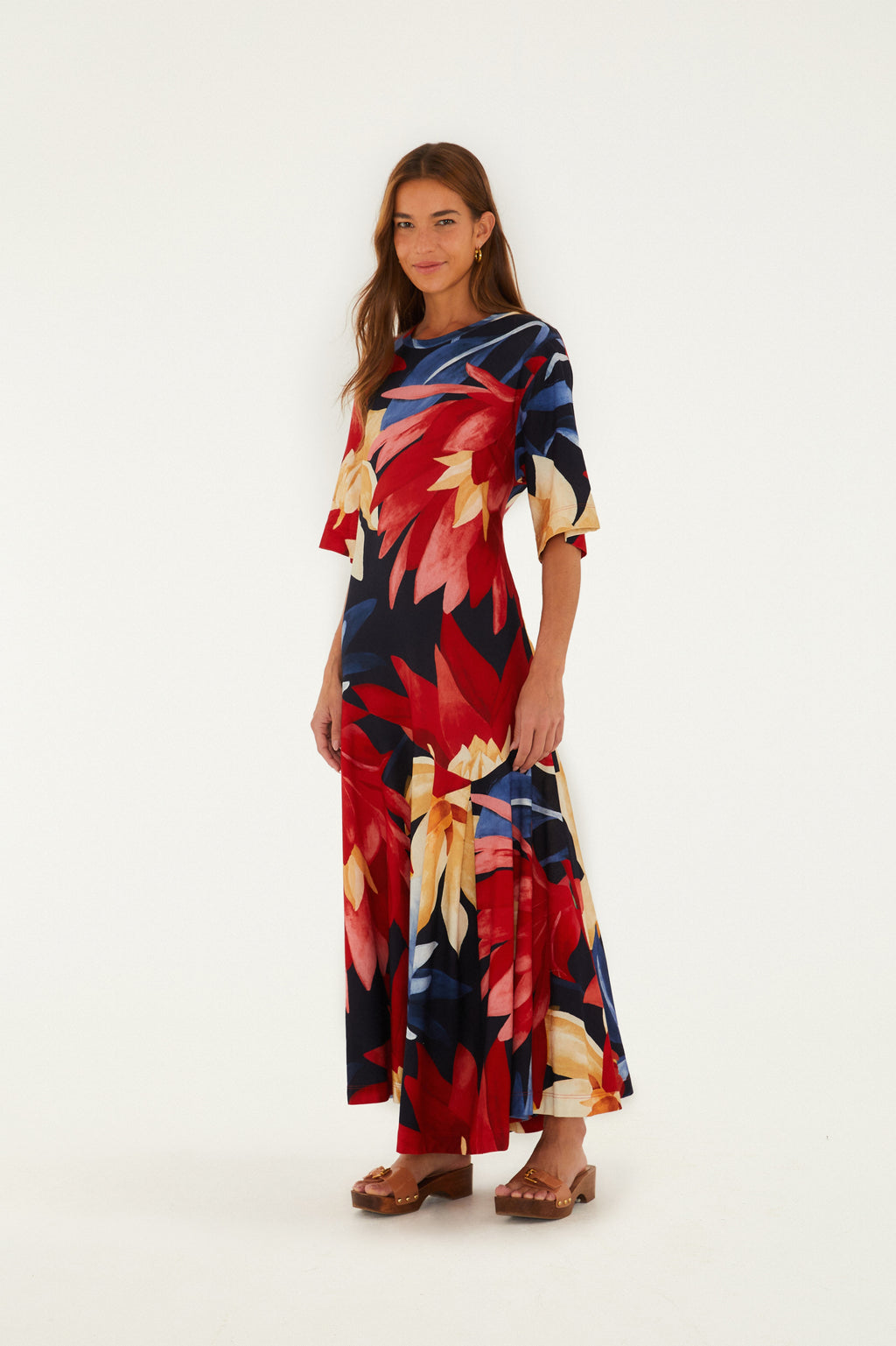 Vestido Cropped Estampado Chita Pintada