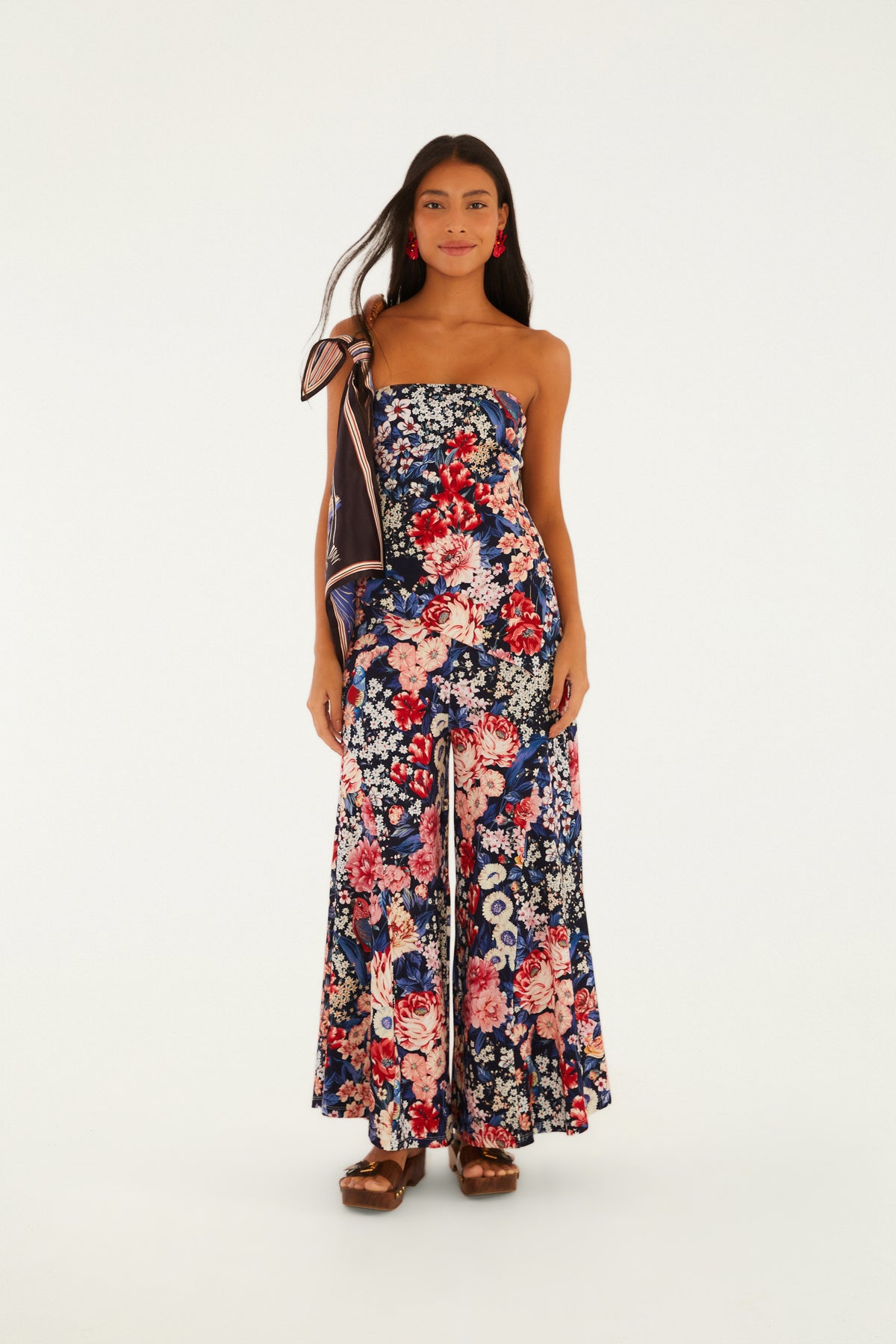 Pantalón Ancho Estampado Canteiro De Passarinhos
