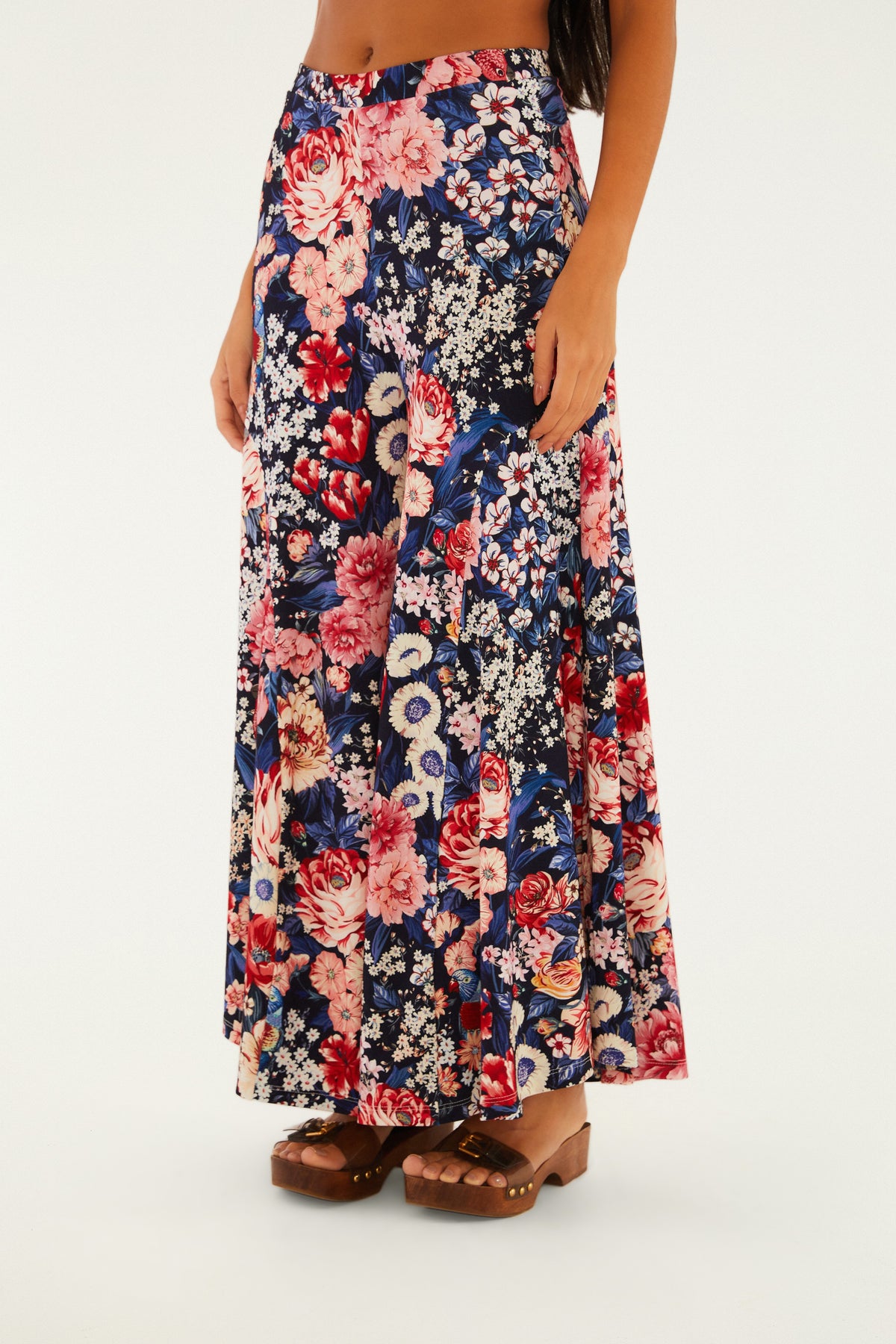 Pantalón Ancho Estampado Canteiro De Passarinhos