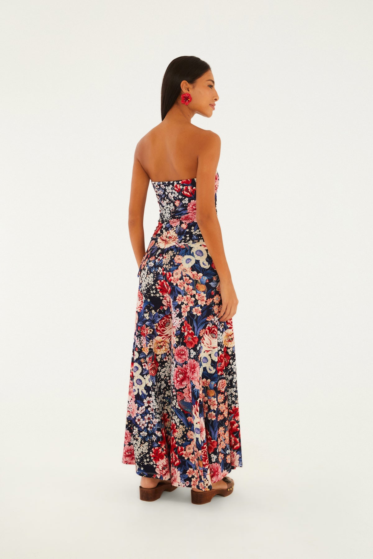 Pantalón Ancho Estampado Canteiro De Passarinhos