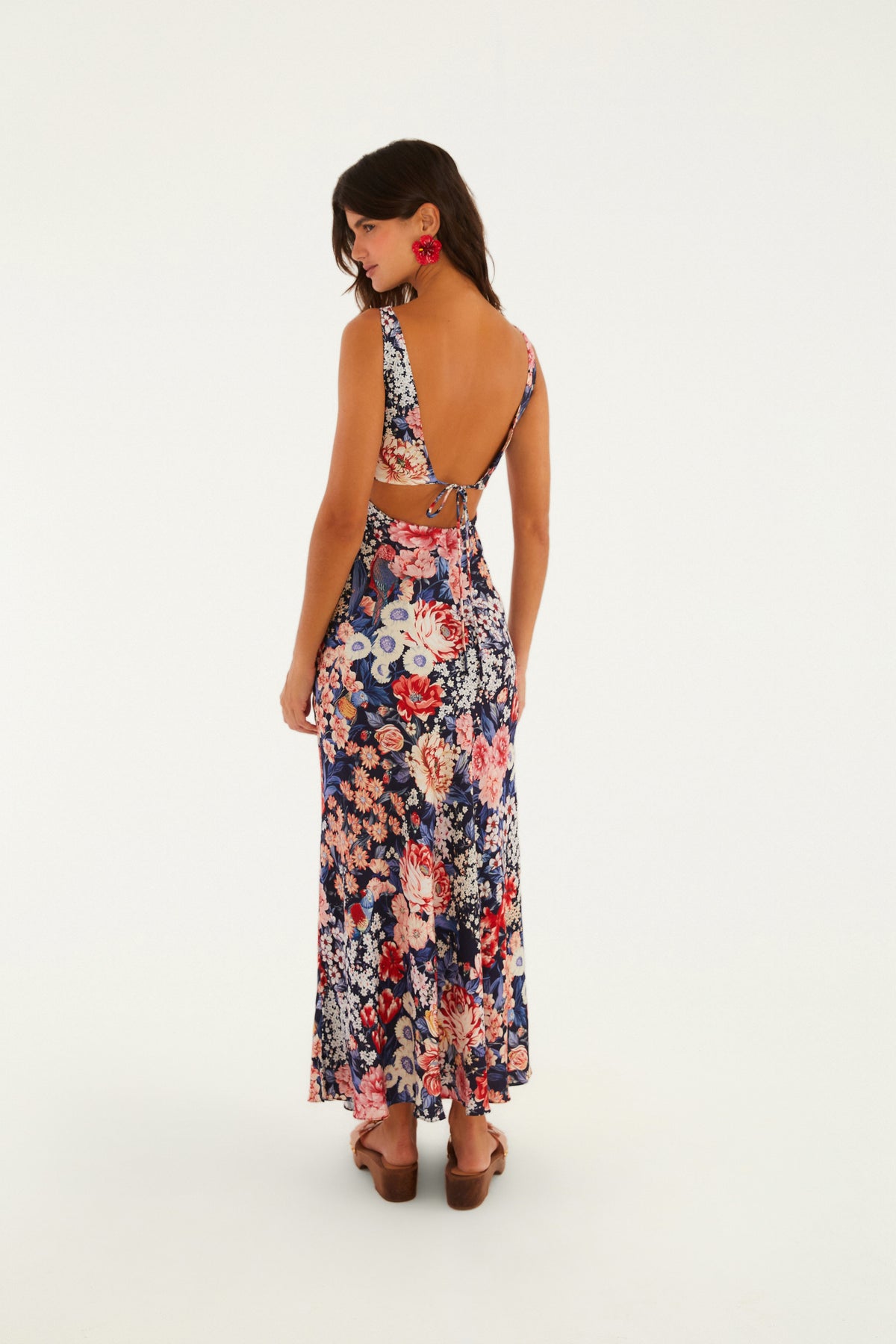 Vestido Recto Estampado Canteiro De Passarinhos