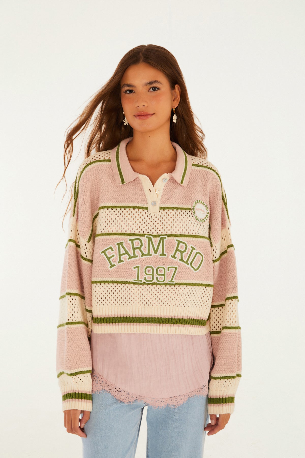 Saco Cropped Tejido Rayas