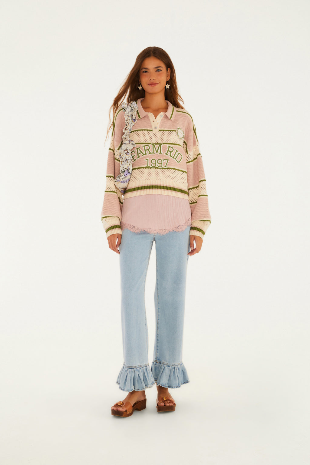 Saco Cropped Tejido Rayas
