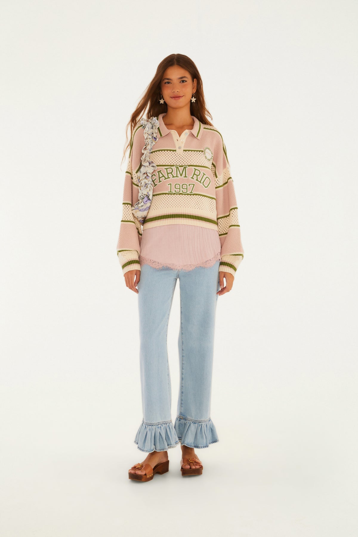 Saco Cropped Tejido Rayas