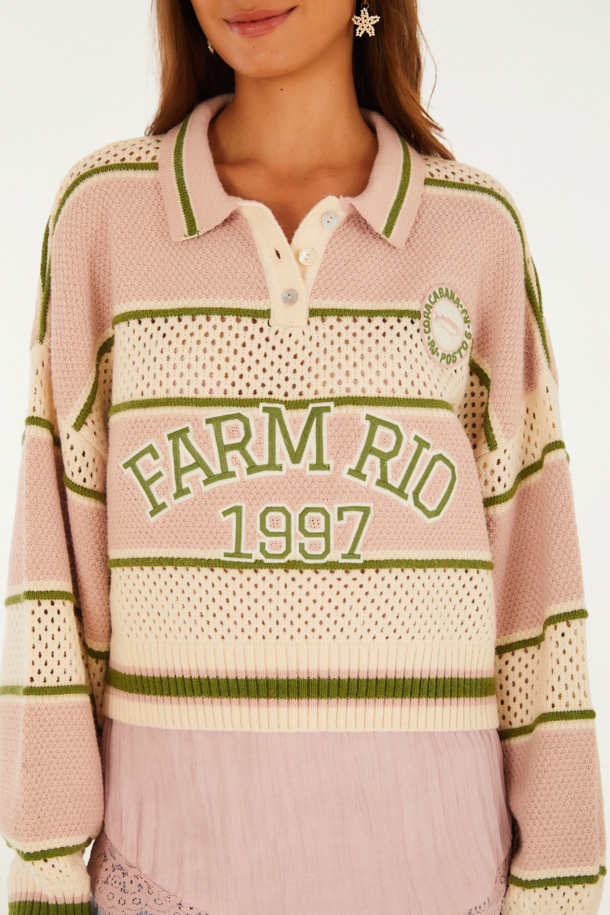 Saco Cropped Tejido Rayas