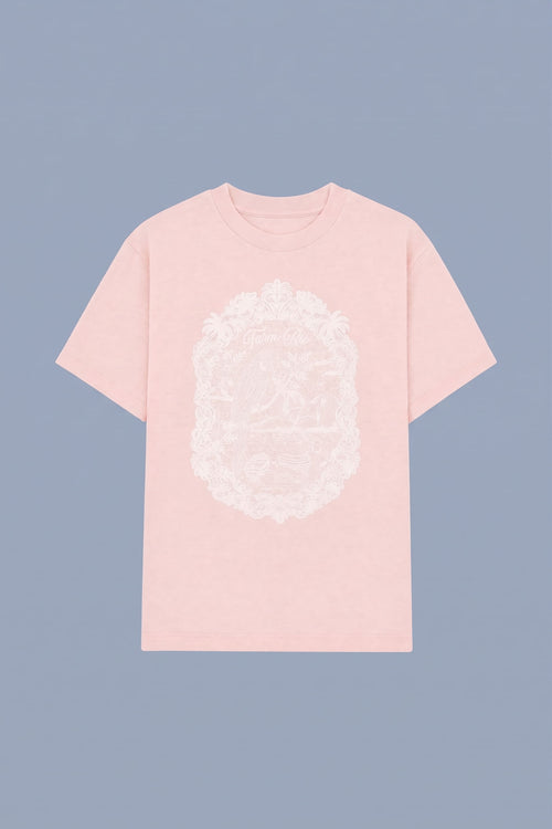 Camiseta Media Rio De Renda Rosa